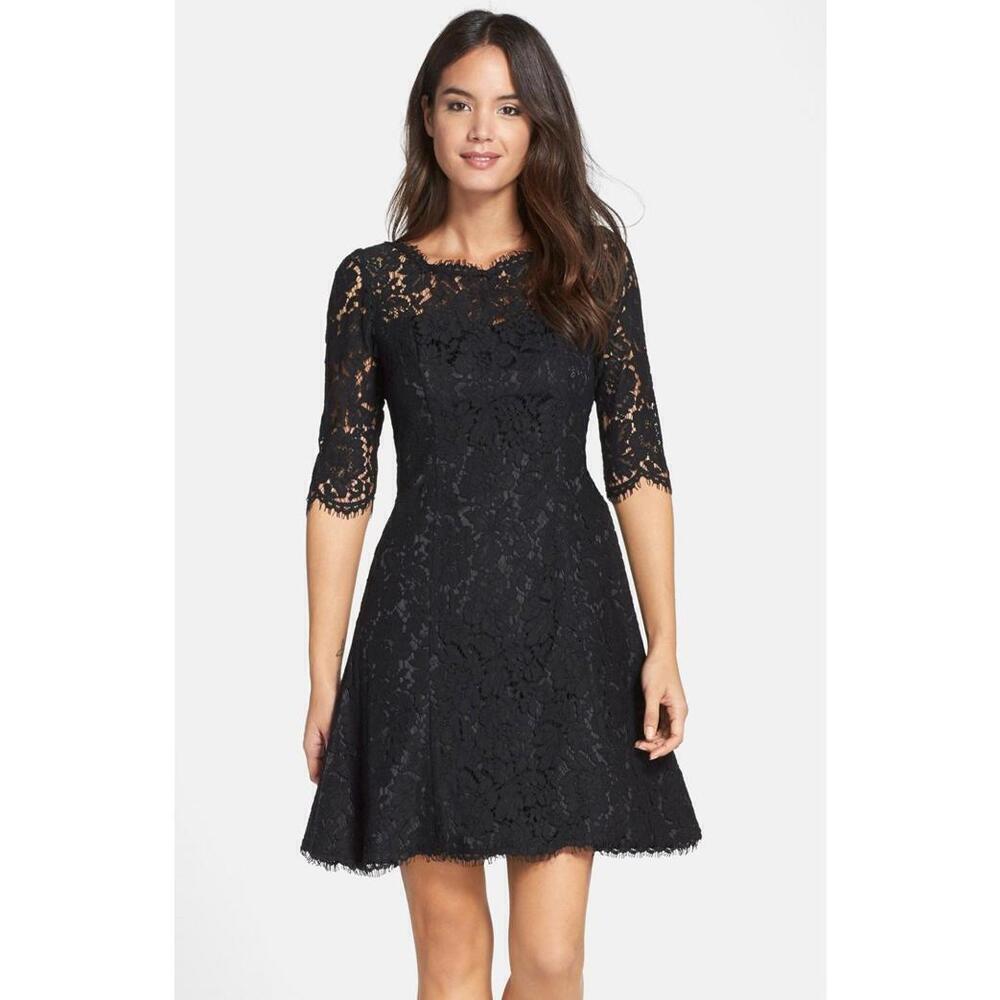 Eliza J Women’s Lace Cocktail Black Dress LBD US-4P Small